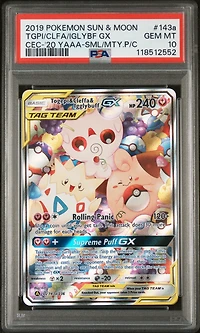 2019 Pokemon Sun & Moon Cosmic Eclipse 143a Togepi & Cleffa & Igglybuff Gx 2020 Yellow A Alternate Art Small But Mighty Premium Collection PSA