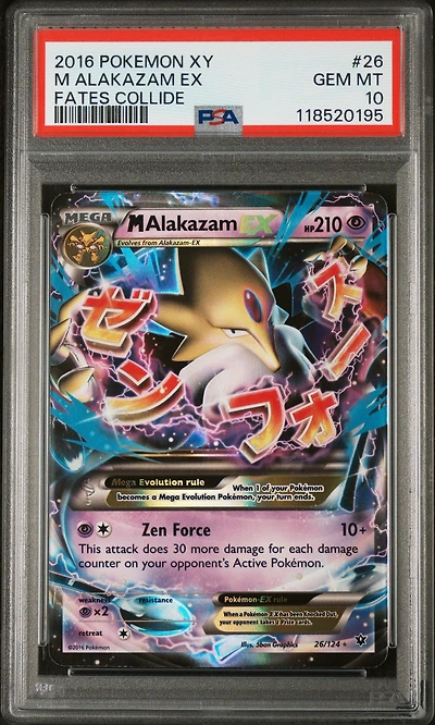 2016 Pokemon Xy Fates Collide 26 M Alakazam Ex PSA