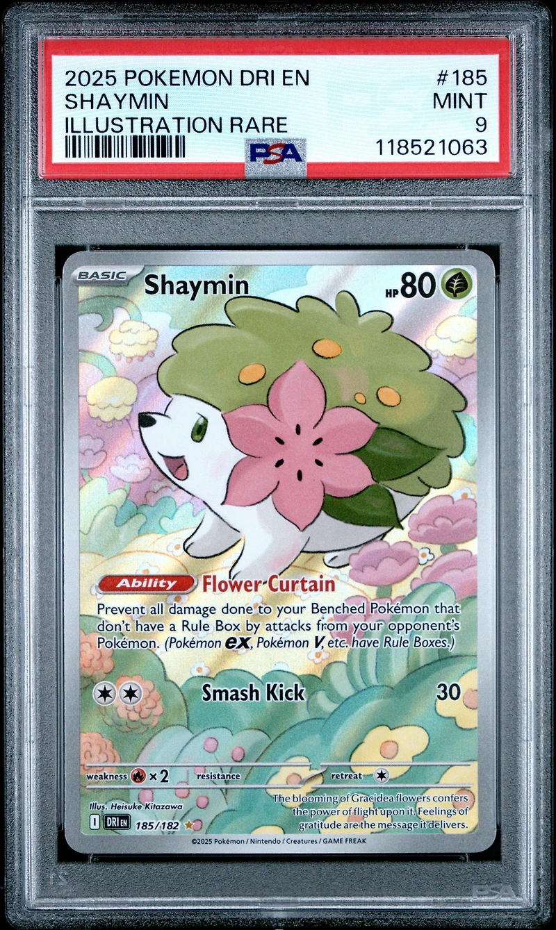 2025 Pokemon Dri En-destined Rivals 185 Shaymin Illustration Rare PSA