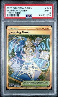 2025 Pokemon Dri En-destined Rivals 243 Jamming Tower Hyper Rare PSA
