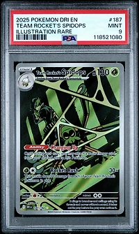 2025 Pokemon Dri En-destined Rivals 187 Team Rocket's Spidops Illustration Rare PSA