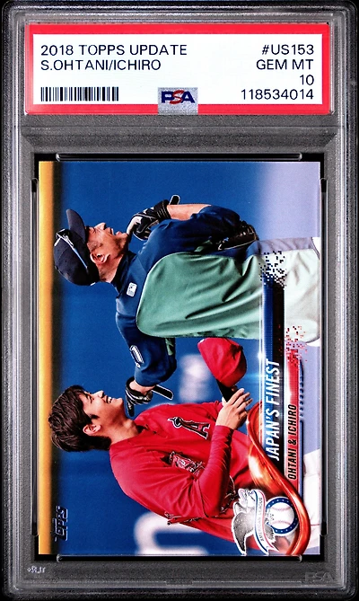 2018 Topps Update Us153 Ichiro/shohei Ohtani PSA 10