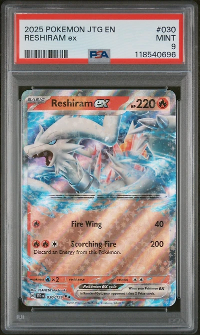 2025 Pokemon Jtg En-journey Together 030 Reshiram Ex PSA 9