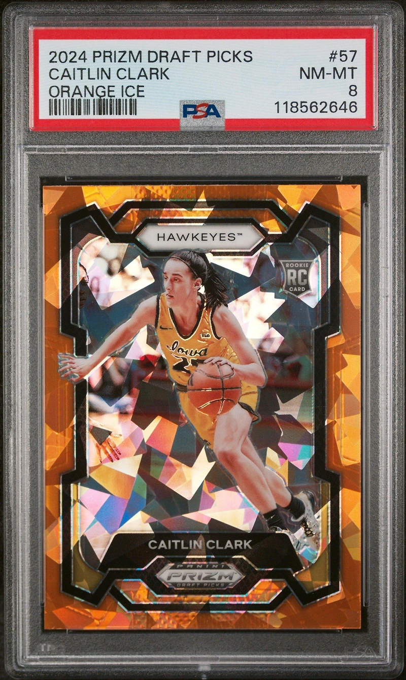 2024 Panini Prizm Draft Picks 57 Caitlin Clark Orange Ice PSA