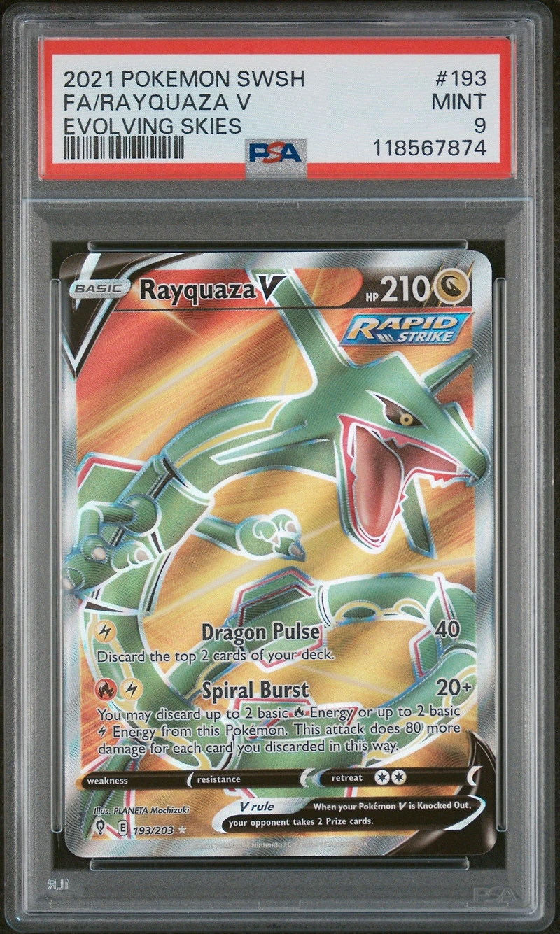 2021 Pokemon Sword & Shield Evolving Skies 193 Full Art/rayquaza V PSA