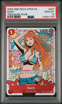 2024 One Piece Op06-wings Of The Captain 007 Nami Treasure Rare PSA 10
