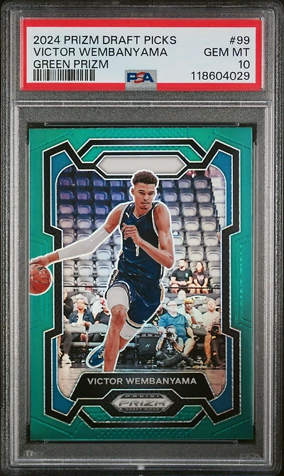 2024 Panini Prizm Draft Picks 99 Victor Wembanyama Green Prizm PSA 10