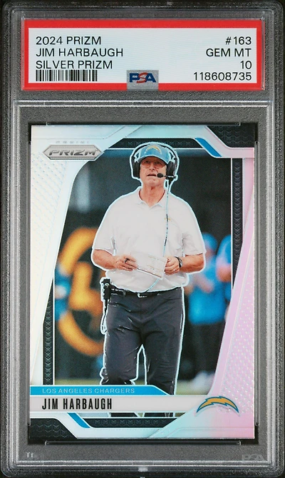 2024 Panini Prizm 163 Jim Harbaugh Silver Prizm PSA 10