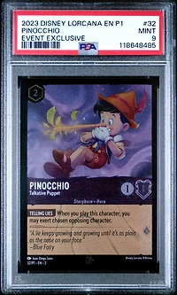 2023 Disney Lorcana En P1-promo 32 Pinocchio - Talkative Puppet Event Exclusive PSA 9