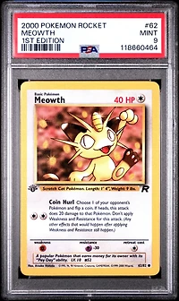 2000 Pokemon Rocket 62 Meowth 1st Edition PSA