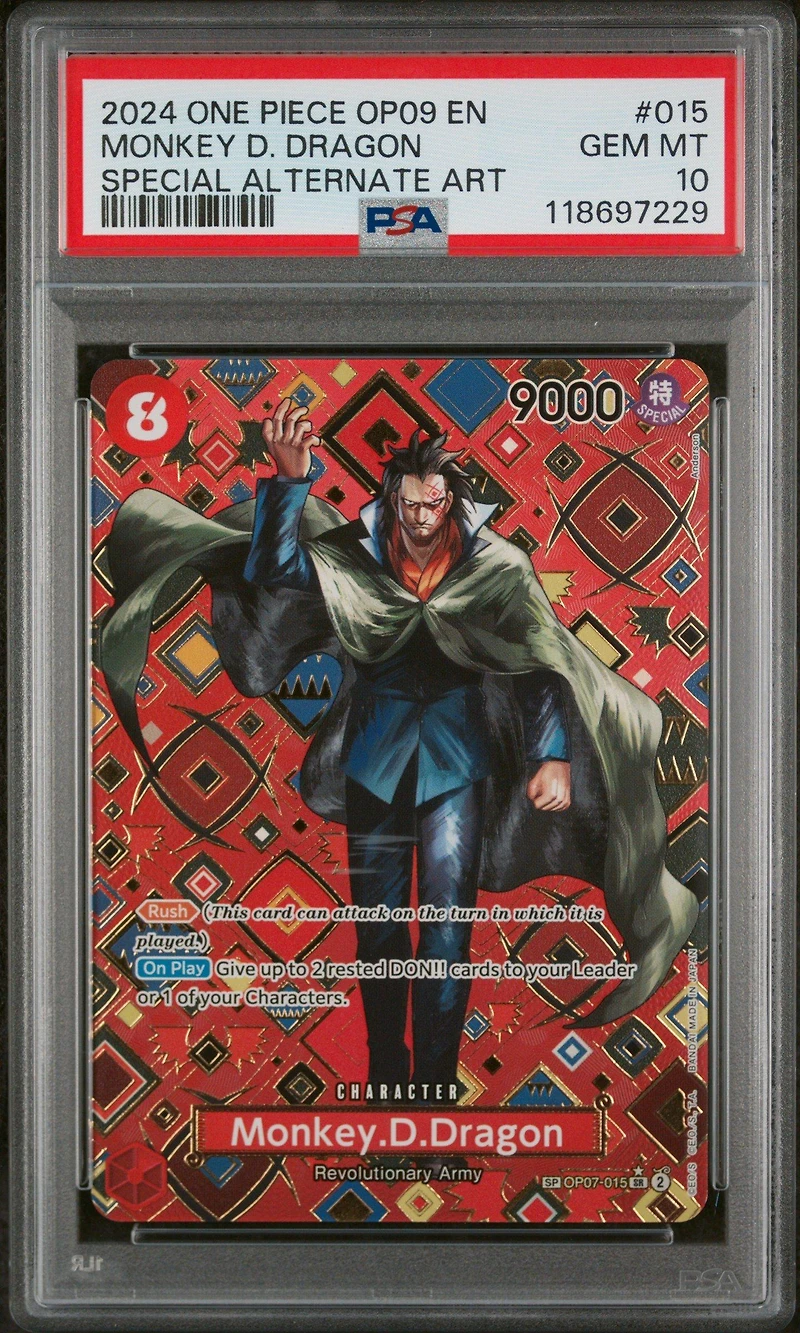 2024 One Piece Op09-emperors In The New World 015 Monkey D. Dragon Special Alternate Art PSA 10