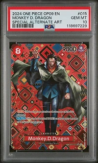2024 One Piece Op09-emperors In The New World 015 Monkey D. Dragon Special Alternate Art PSA 10
