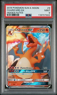 2019 Pokemon Sun & Moon Hidden Fates 9 Charizard Gx PSA 9