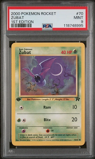 2000 Pokemon Rocket 70 Zubat 1st Edition PSA