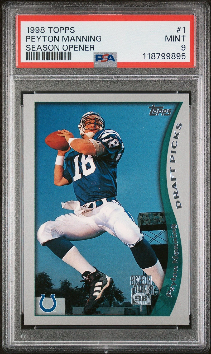 1998 Topps Season Opener 1 Peyton Manning PSA 9