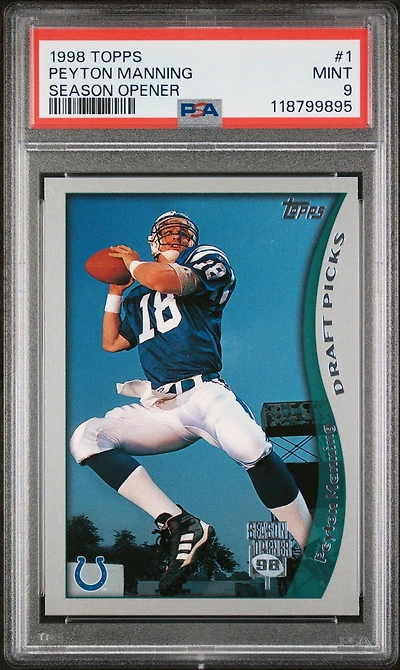 1998 Topps Season Opener 1 Peyton Manning PSA 9