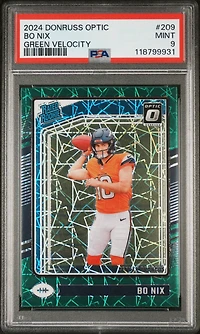 2024 Panini Donruss Optic 209 Bo Nix Green Velocity PSA