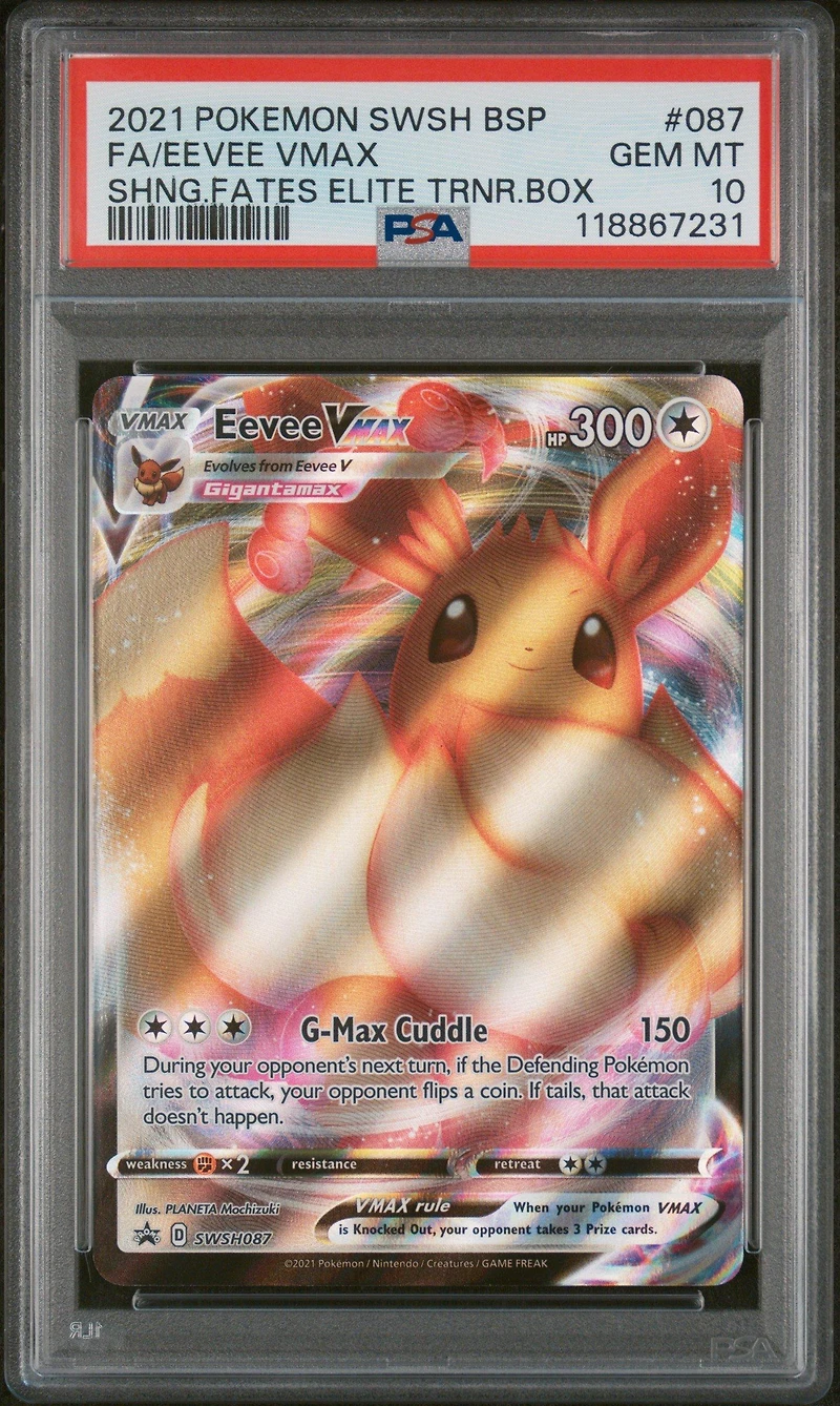 2021 Pokemon Swsh Black Star Promo 087 Full Art/eevee Vmax Shining Fates Elite Trainer Box PSA