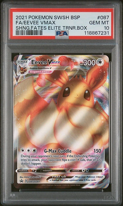 2021 Pokemon Swsh Black Star Promo 087 Full Art/eevee Vmax Shining Fates Elite Trainer Box PSA