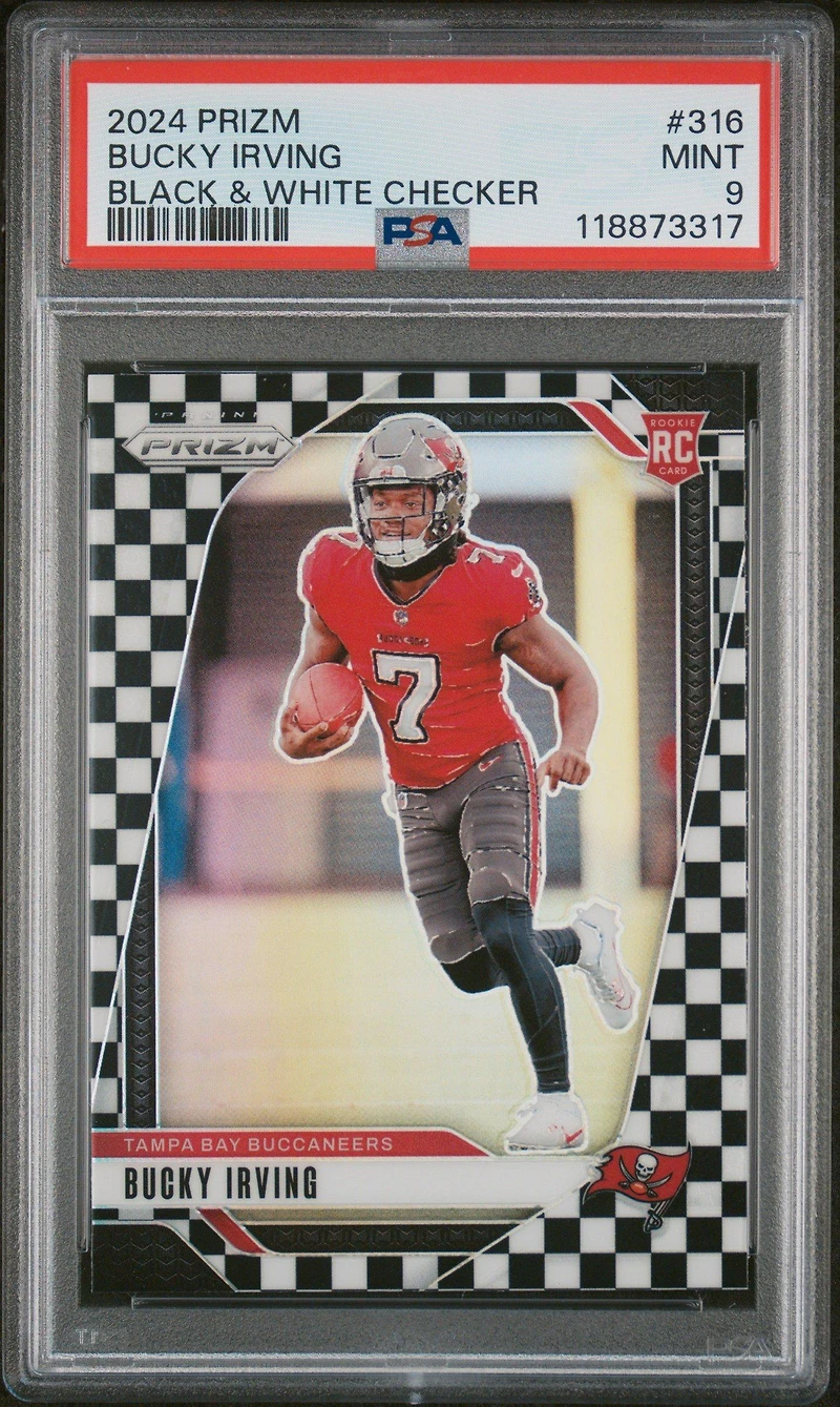 2024 Panini Prizm 316 Bucky Irving Black & White Checker PSA 9