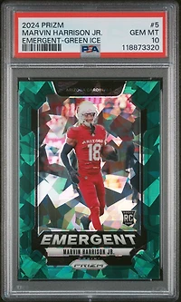 2024 Panini Prizm Emergent 5 Marvin Harrison Jr. Green Ice PSA 10