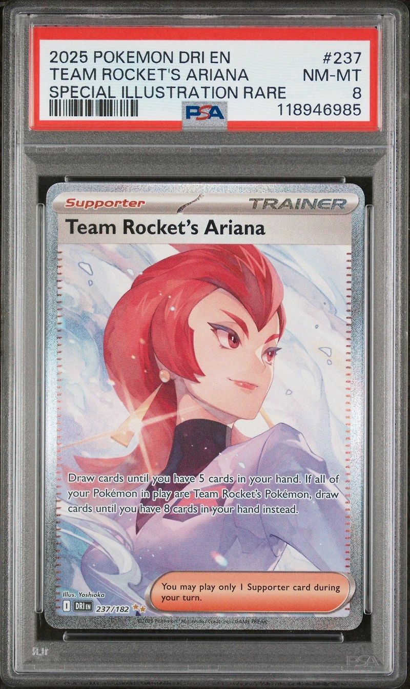 2025 Pokemon Dri En-destined Rivals 237 Team Rocket's Ariana Special Illustration Rare PSA