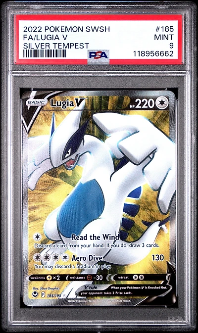 2022 Pokemon Sword & Shield Silver Tempest 185 Full Art/lugia V PSA