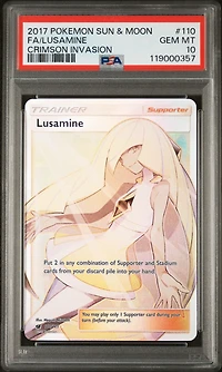 2017 Pokemon Sun & Moon Crimson Invasion 110 Full Art/lusamine PSA