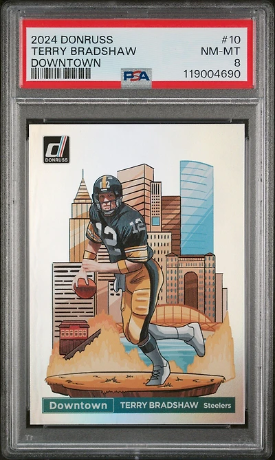 2024 Panini Donruss Downtown! 10 Terry Bradshaw PSA 8