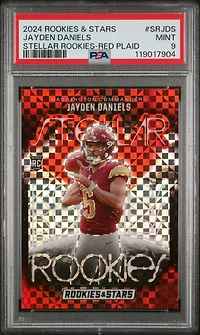 2024 Panini Rookies & Stars Stellar Rookies Srjds Jayden Daniels Red Plaid PSA 9