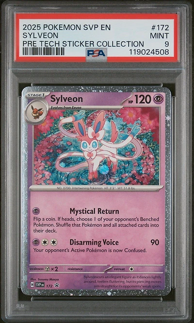 2025 Pokemon Svp En-sv Black Star Promo 172 Sylveon Prismatic Evolutions Tech Sticker Collection PSA 9