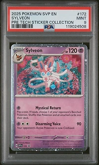 2025 Pokemon Svp En-sv Black Star Promo 172 Sylveon Prismatic Evolutions Tech Sticker Collection PSA 9