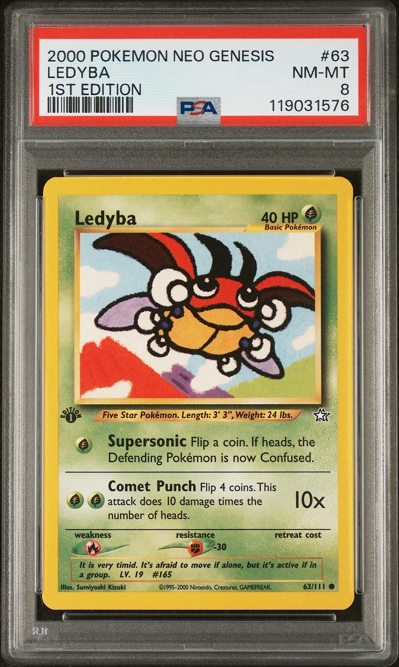 2000 Pokemon Neo Genesis 1st Edition 63 Ledyba PSA