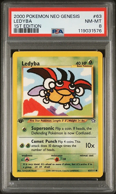 2000 Pokemon Neo Genesis 1st Edition 63 Ledyba PSA