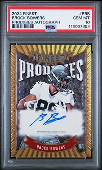 2024 Topps Finest Prodigies Autographs Pbb Brock Bowers PSA 10