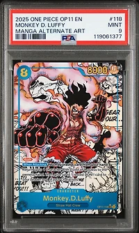 2025 One Piece Op11-a Fist Of Divine Speed 118 Monkey D. Luffy Manga Alternate Art PSA