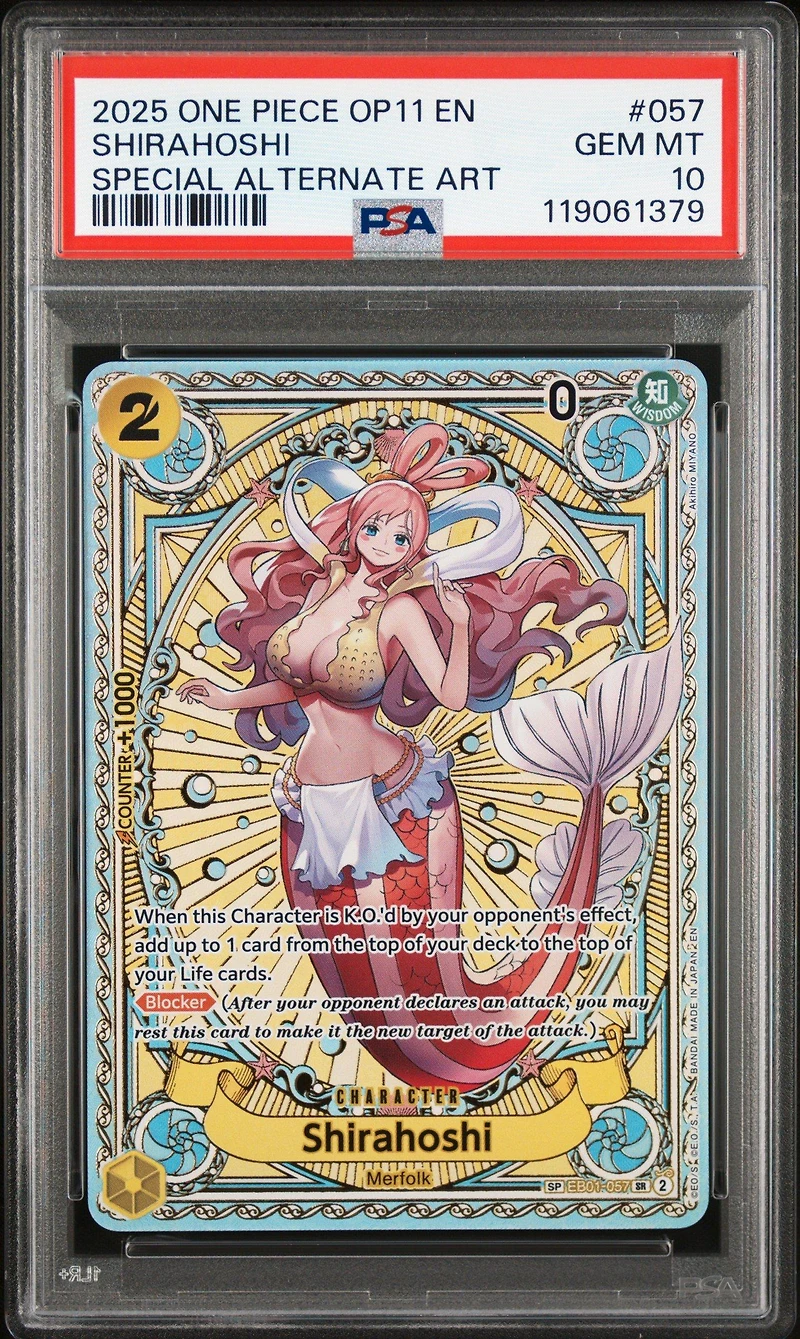 2025 One Piece Op11-a Fist Of Divine Speed 057 Shirahoshi Special Alternate Art PSA 10