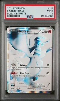 2011 Pokemon Black & White 113 Full Art/reshiram PSA 9