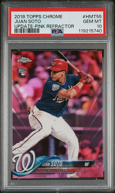 2018 Topps Chrome Update Hmt55 Juan Soto Pink Refractor PSA 10