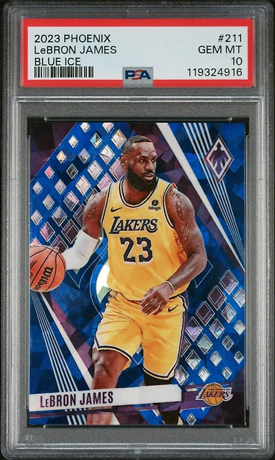 2023 Panini Phoenix 211 Lebron James Blue Ice PSA 10