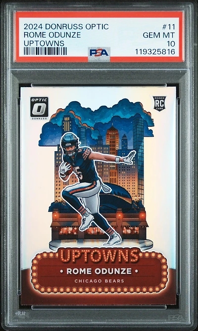 2024 Panini Donruss Optic Uptowns 11 Rome Odunze PSA 10