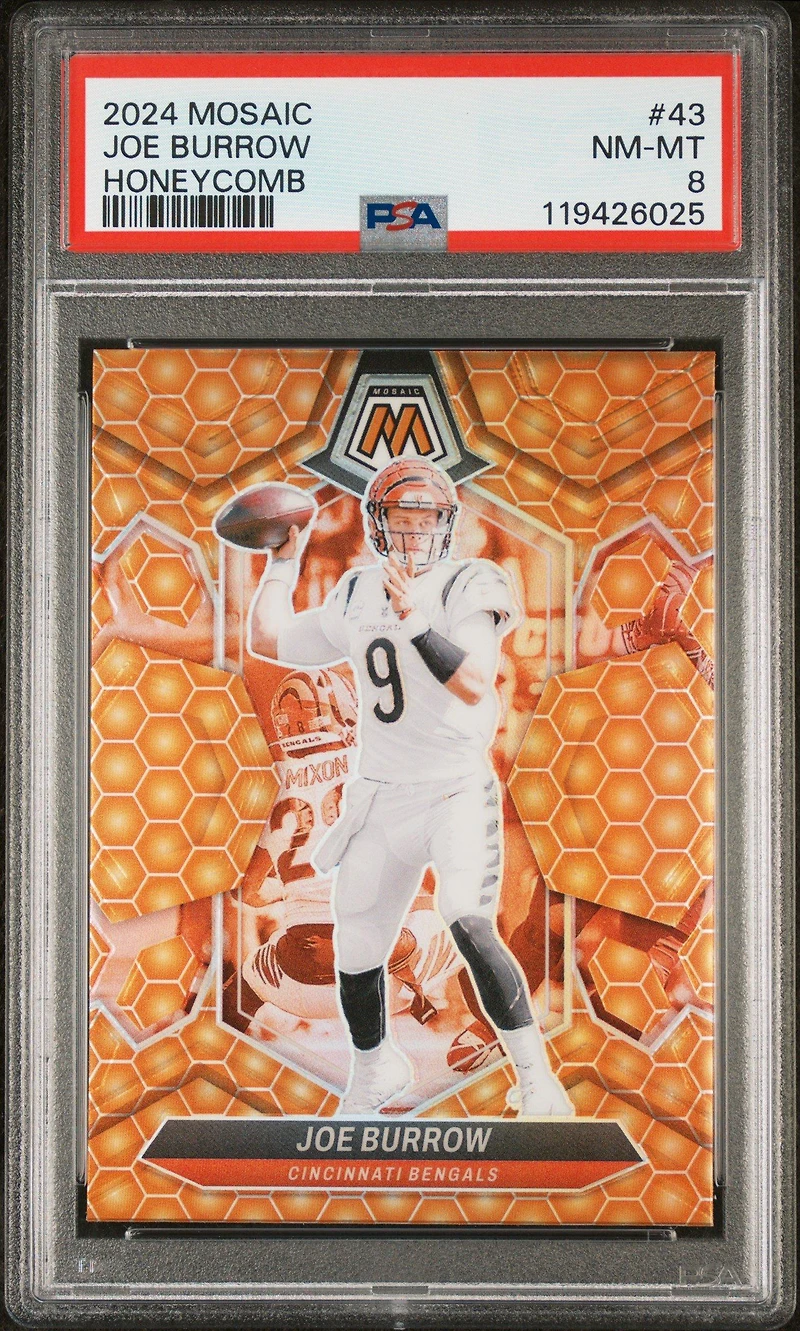 2024 Panini Mosaic 43 Joe Burrow Honeycomb PSA 8