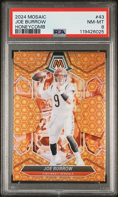 2024 Panini Mosaic 43 Joe Burrow Honeycomb PSA 8