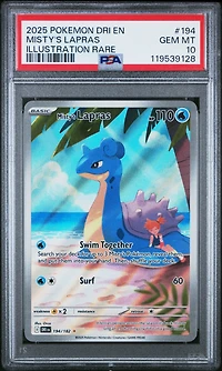 2025 Pokemon Dri En-destined Rivals 194 Misty's Lapras Illustration Rare PSA