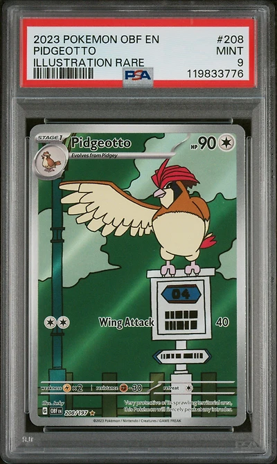 2023 Pokemon Obf En-obsidian Flames 208 Pidgeotto Illustration Rare PSA 9