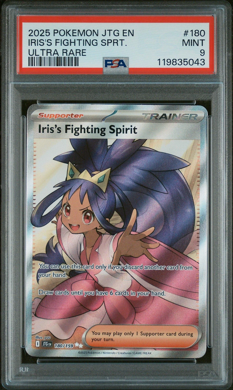 2025 Pokemon Jtg En-journey Together 180 Iris's Fighting Spirit Ultra Rare PSA