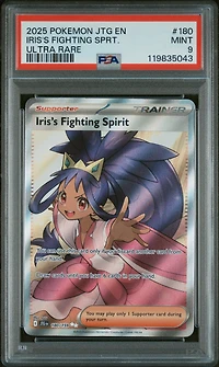 2025 Pokemon Jtg En-journey Together 180 Iris's Fighting Spirit Ultra Rare PSA