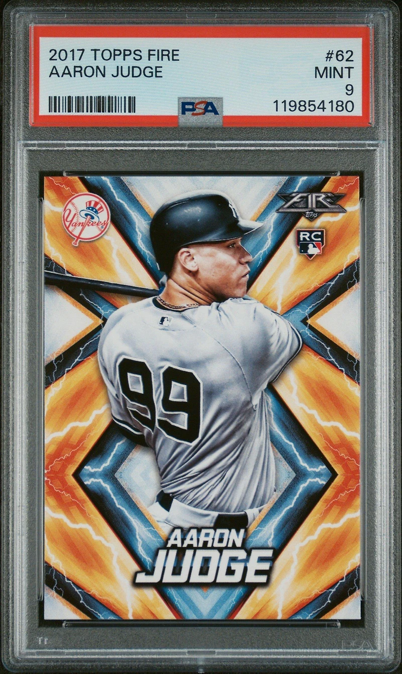 2017 Topps Fire 62 Aaron Judge PSA 9