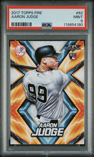 2017 Topps Fire 62 Aaron Judge PSA 9