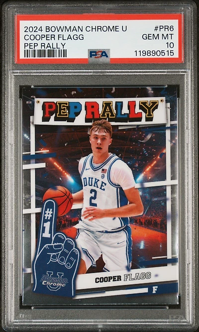 2024 Bowman Chrome University Pep Rally Pr6 Cooper Flagg PSA 10